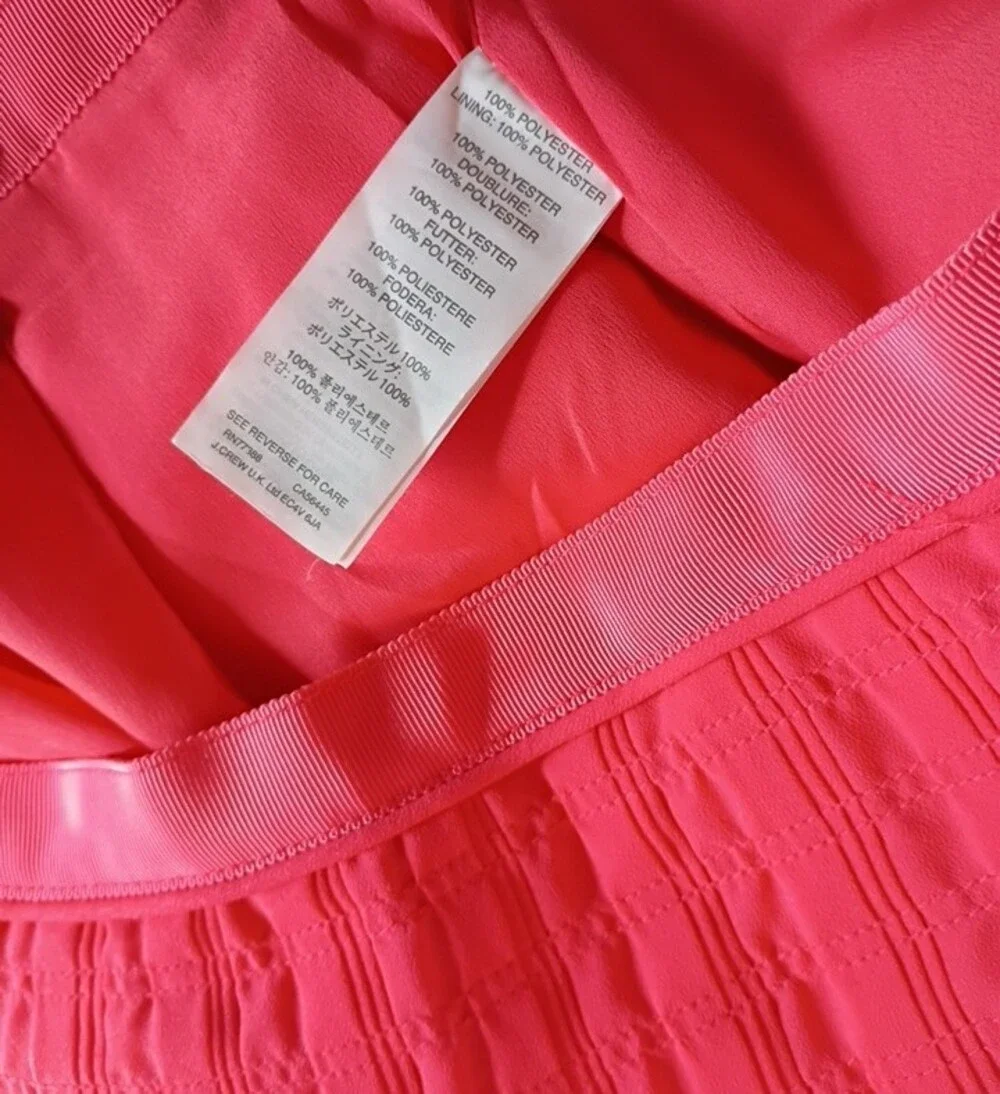 J. Crew Women's Coral Pleated Mini Skirt Size 8